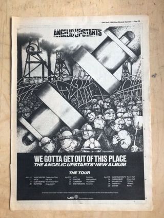 Angelic Upstarts We Gotta Get Out Of This Place Poster Sized Punk Music