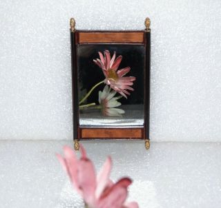 Bespaq Dollhouse Miniature Mahogany Burl Wood 1:12 Scale Federal Wall Mirror
