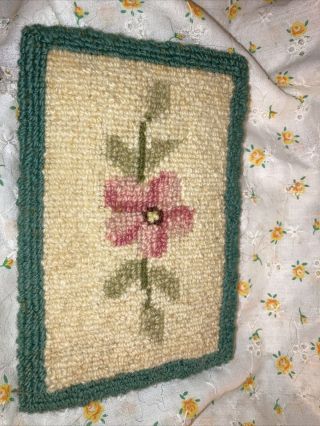 Vtg Dollhouse Miniature Artisan Floral Carpet Rug Needlepoint 4 X 6 Finished