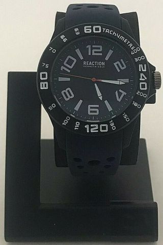 Reaction Kenneth Cole Analog Black Watch W/ Blue Rubber Band Krwgm2654003