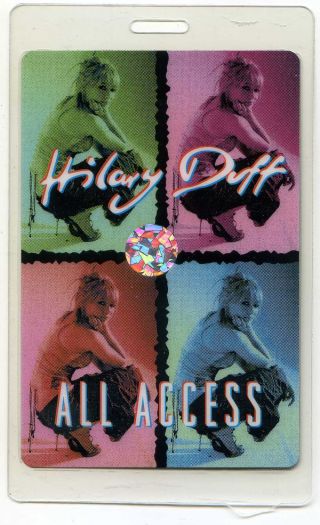 Hilary Duff All Access Backstage Laminated Pass Hologram Concert Tour