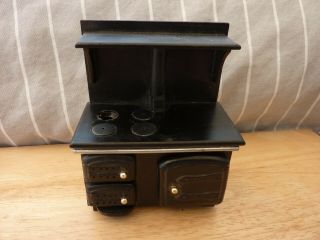 Dolls House Minitures 1/12th Scale Black Cooking Range