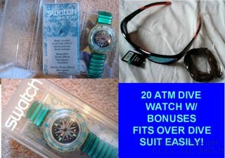 W/warranty 20atm Flex Band Dive Swatch Sdk109 Watch,  Bonuses