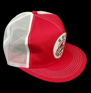 VTG K Products G&P Seed Co Patch Mesh Trucker Hat Red White Ag Farm Snapback USA 3