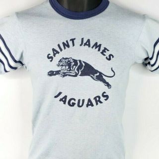 Saint James Jaguars Jersey T Shirt Vintage 80s Made In Usa Youth Large Mens Xs