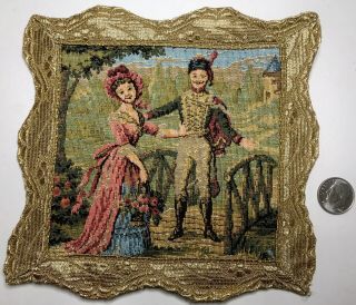 Vintage French Dollhouse Tapestry / Rug 1:12 Miniature