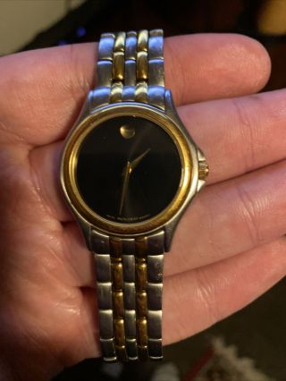 Vintage Movado Gold Two Tone Stainless Steel Men 