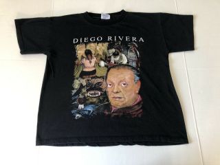 Frida Kahlo Diego Rivera Vintage 90s T - Shirt Size Xl Art Tee Very Rare Mexican