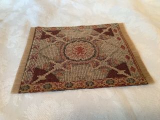 Vintage Miniature Dollhouse 1:12 Area Rug 6x5 Muted Browns