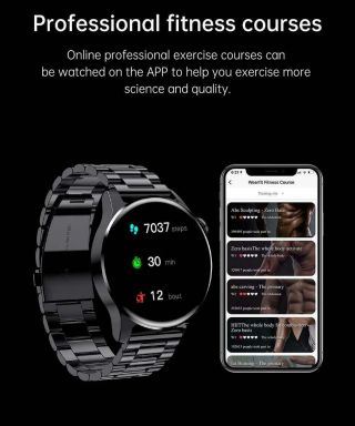 Men Bluetooth Call Smart Watch Heart Rate Fitness Tracker Steel Band Waterproof