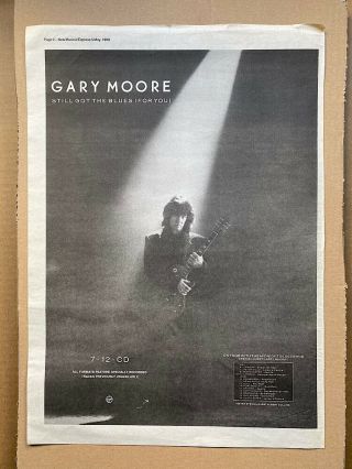 Gary Moore Still Got The Blues Poster Sized Music Press Advert From 199