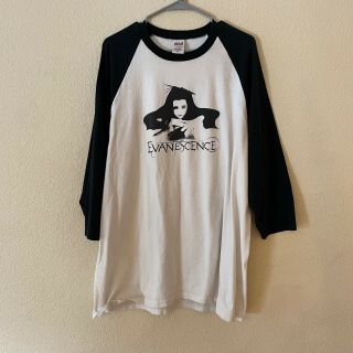 Rare Vintage Y2k Evanescence Black & White Rock Music 3/4 Sleeve Shirt Xl