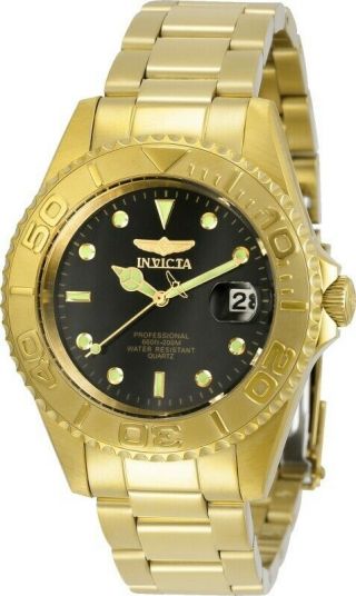 Invicta Pro Diver 29939 Quartz Date Black & Gold Unisex Watch