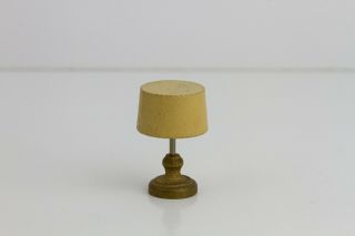 Vintage Antique Dollhouse Miniature Wood & Wire Table Lamp 1:12 Scale Accessory