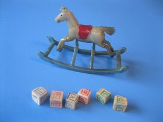 Vintage Dollhouse Miniatures Rocking Horse Miniature Doll House Plastic