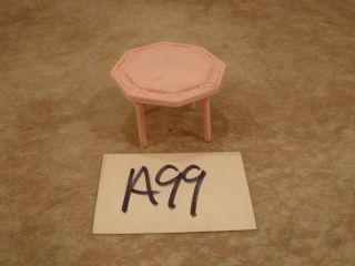 A99 Vintage Marx Doll House Furniture Game Room Pink Card Table