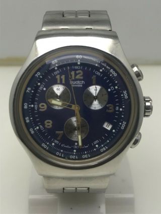 Swatch Irony Chronograph Tachymeter Quartz 47mm Date Swiss Vintage Watch
