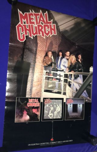 Vintage 1989 Metal Church The Dark Promo Poster Elektra 20x30in
