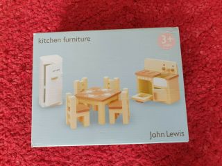 John Lewis Wooden Dolls House Furniture - 7 Piece Kitchen Set