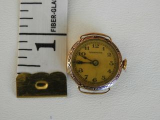 Antique Small Chronometer Ladies Wristwatch 18k Gold Case