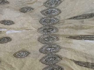 Antique Art Deco Flapper Dress Beads Sequins Rhinestones Appliques Wedding
