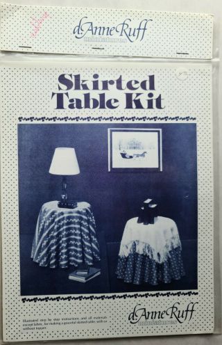 Vintage D.  Anne Ruff 1:12 Dollhouse Miniature Skirted Table Kit,