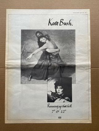 Kate Bush Running Up That Hill Poster Sized Music Press Advert From 198
