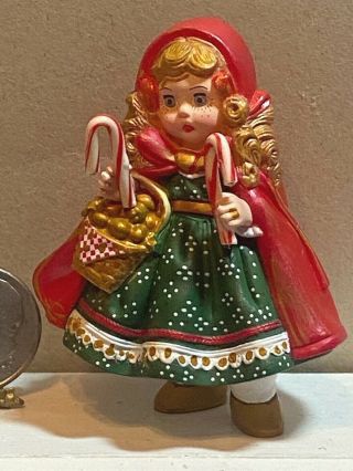 Vintage Christmas Resin Figurine 1:12 Dollhouse Madame Alexander Dressed Xmas