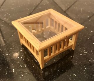 Dolls House Miniatures 1/12th Scale Light Oak Effect Square Coffee Table