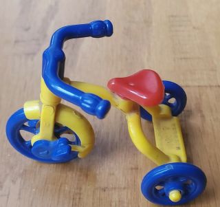 Vintage Renwal Dollhouse Miniature Accessory Tricycle 7 Blue/yellow/red