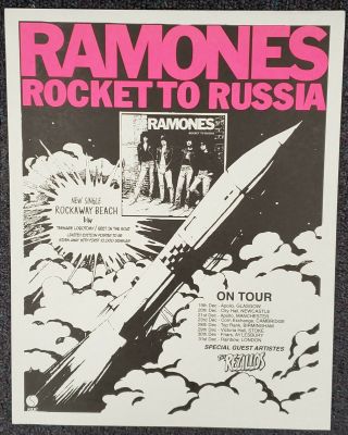 Ramones Rocket To Russia 40th Anniversary 2018 Promo Poster Rhino Records