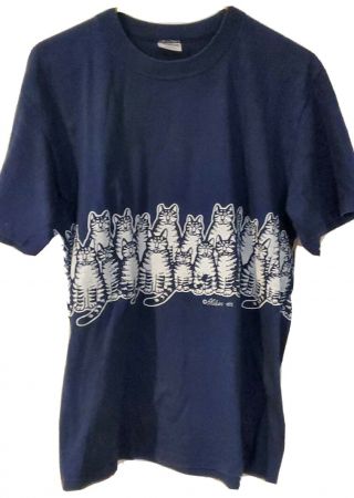 Rare Vintage B.  Kliban Crazy Cat Tshirt 1975 Single Stitch Cats On Cats Dbl Side