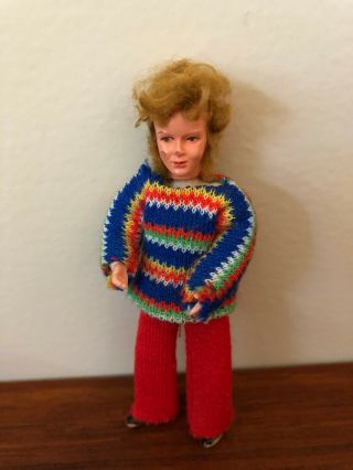Vintage Caco Woman Mother Dollhouse Doll Lundby Scale With Hair Issues