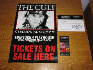 The Cult - Edinburgh Playhouse Ceremony Tour Promo Poster - Owned By Billy Duffy