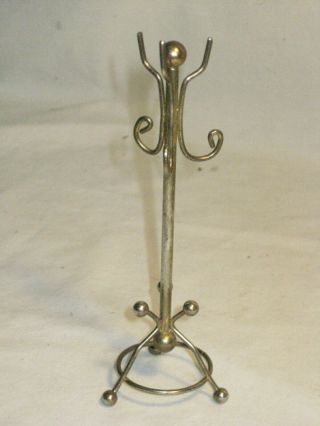Vintage Toy 6 " Coat Rack Stand Dollhouse Small Metal Hallway Entry Furniture Acc