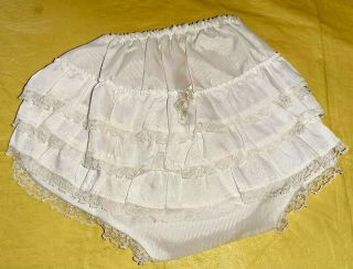 Vintage Infant Girl White Ruffled Lacy Rubber Plastic Pants Diaper Cover