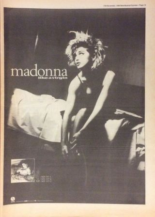 Madonna - Vintage Press Poster Advert - Like A Virgin - 1984