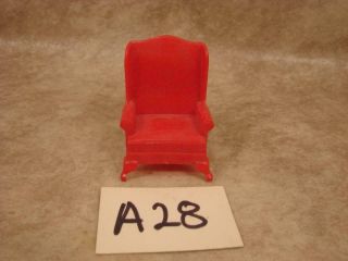 A28 Vintage Marx Doll House Furniture Living Room Red Chair