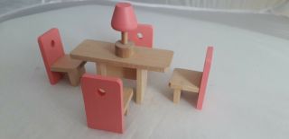 6 Piece Wooden Dining Room Set Dolls House Furniture.  Fast Postage