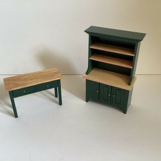 1:12 Scale Dolls House Kitchen Dresser And Side Table