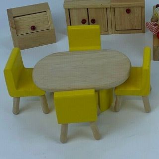Pintoy Dolls House Furniture Dining Table And Chairs Only