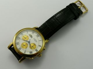 Vintage 1990s Rotary Calendar Moonphase Gents Automatic Wristwatch Vgc