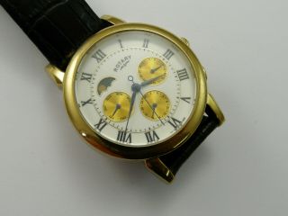 VINTAGE 1990s ROTARY CALENDAR MOONPHASE GENTS AUTOMATIC WRISTWATCH VGC 2