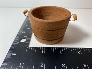 Dollhouse Miniatures Wooden Ice Bucket Water Wash Pail With Handles