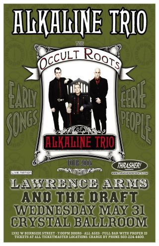 Alkaline Trio 2006 Gig Poster Portland Oregon Concert