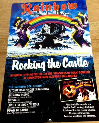 Rainbow Rocking The Castle 1980 Donington Monster Of Rock 8x12 Metal Poster Art