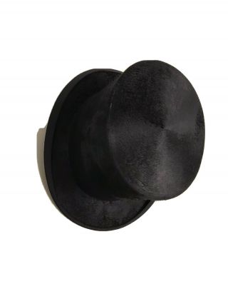 Vintage Black Silk Top Hat By John David Of York,  Size 7 - 1/8,  Magician