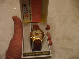 Mickey Mouse Lorus Quartz Walt Disney Melody Watch With Case And Paperwork