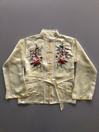 Vintage 1920s Hand Embroidered Silk Asian Tourist Pajamas 3