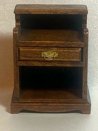 Vintage Walnut Night Stand Dollhouse 1:12 Miniature Furniture Side Table